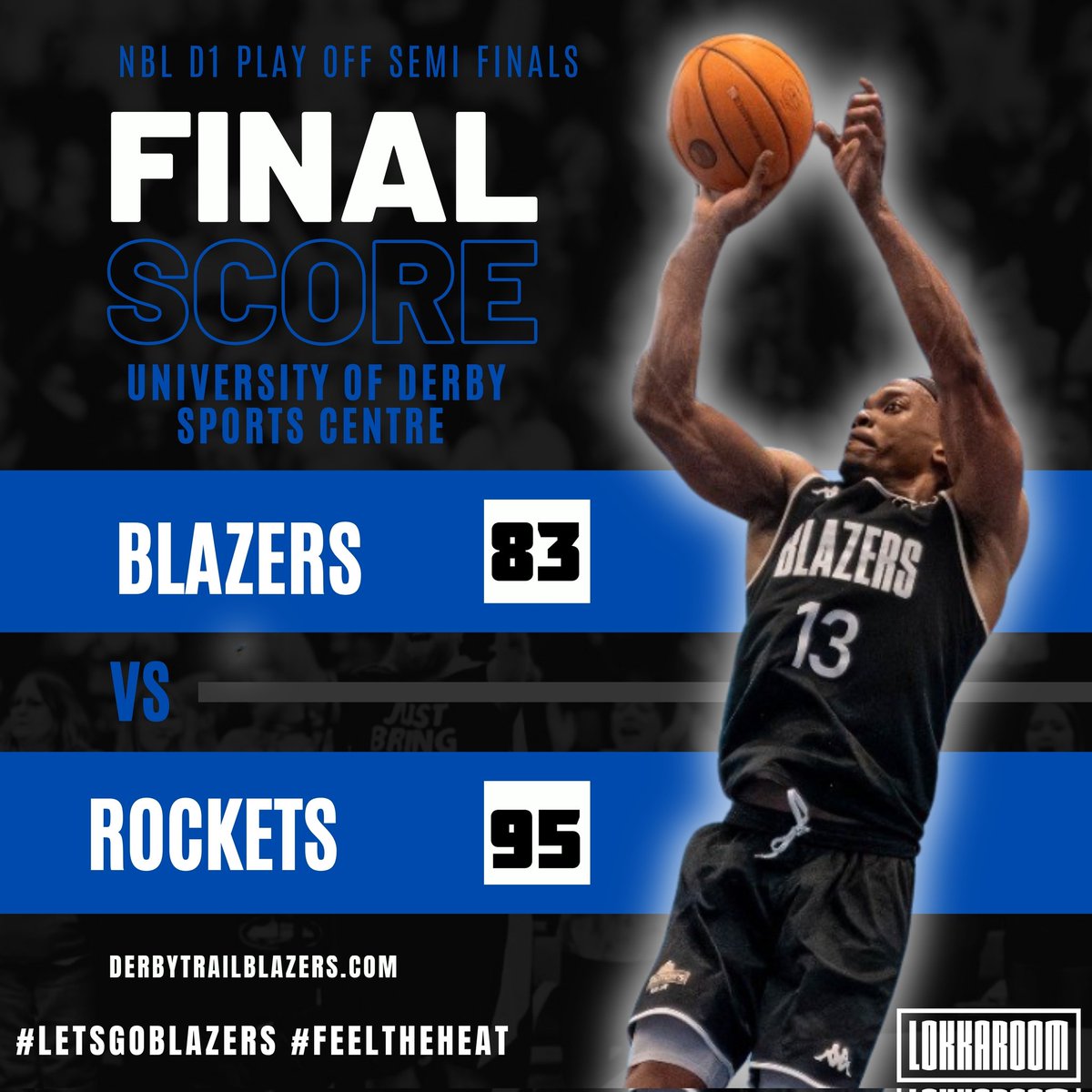 It wasn't to be for the Blazers tonight. Despite a valiant performance from both sides, it's Reading Rockets who make it to Manchester. Thank you for your valuable support this season, Blazers Army. You are simply the best! 💙🏀

#LETSGOBLAZERS
#NBLPLAYOFFS
#FEELTHEHEAT