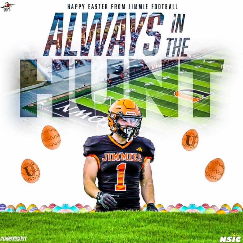 Thanks <a href="/CoachZim_UJ/">Josh Zimmer</a> and <a href="/JimmieFootball/">Jamestown Football</a>! Happy Easter! <a href="/Coach_Mistro/">Brian Mistro</a> <a href="/MattChauvin19/">Matt Chauvin</a>