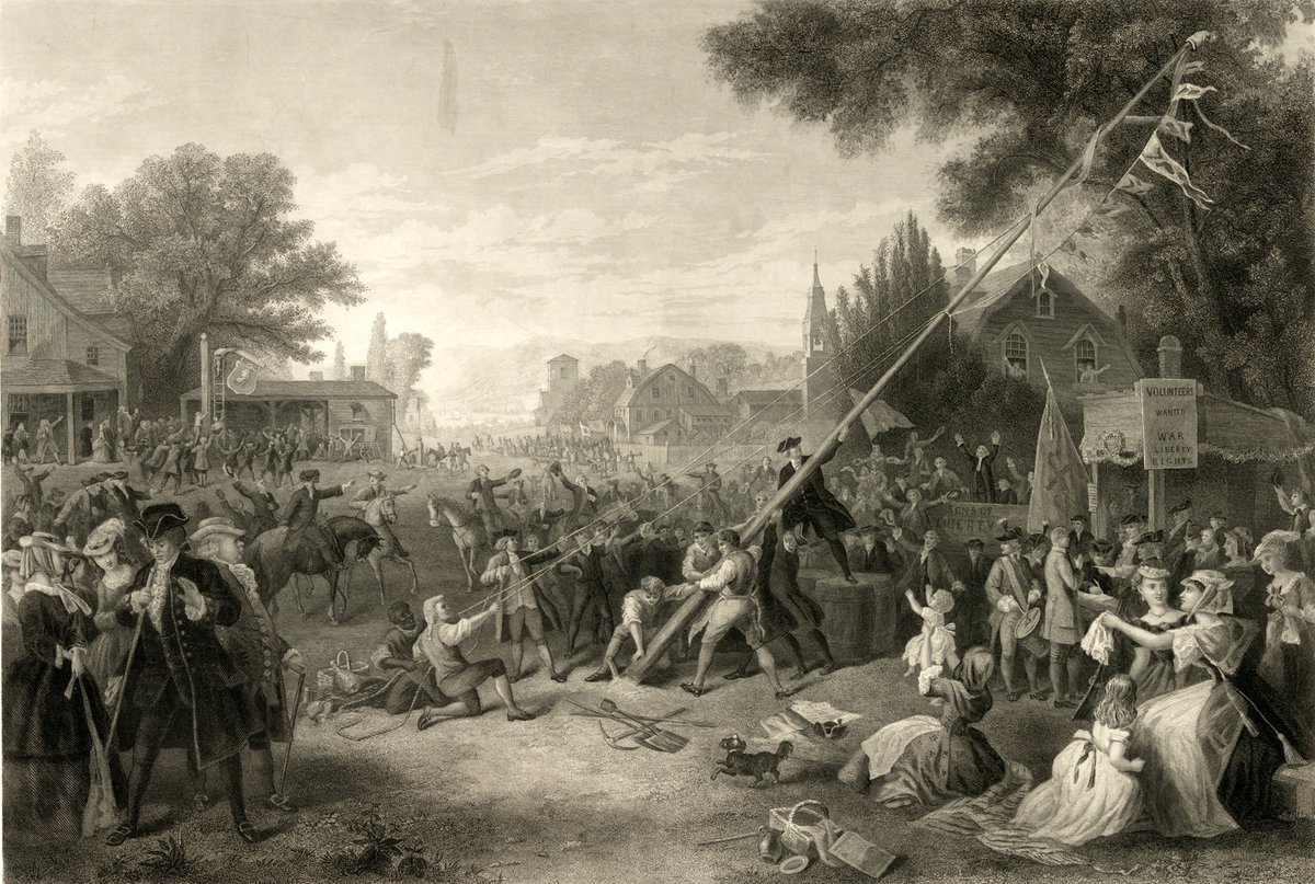 truthstreamnews's tweet photo. Today is Patriot’s Day and the 250th anniversary of Lexington and Concord which officially kicked off the American Revolution. People always bring up how the British soldiers were ordered to destroy the military stores because that’s the main point we were all taught in school. They usually forget to mention the soldiers also got there and cut down the colonists’ liberty pole. Big mistake. 

“When British grenadiers arrived in Concord on the morning of April 19, 1775, they found a flag flying defiantly from the Liberty Pole. Scholars believe it was probably the Liberty Tree Flag. The Regulars cut down the pole — the only act of deliberate destruction that their officers allowed apart from the burning of military stores, which was the object of their mission. Liberty Poles also appears in (many) other Massachusetts towns….”  

pg. 48, “Liberty and Freedom” by David Hackett Fischer