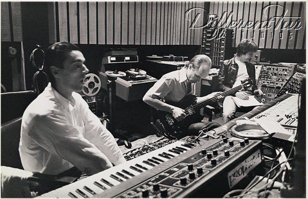 Brian Eno and David Byrne at Different Fur Studios, San Francisco, during the recording of My Life In The Bush Of Ghosts in 1980.