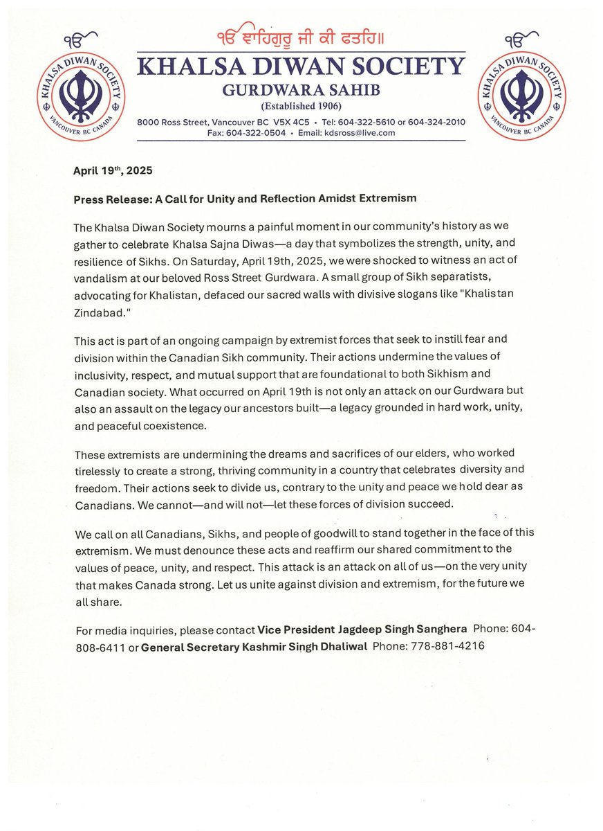 Khalsa Diwan Society tweet media
