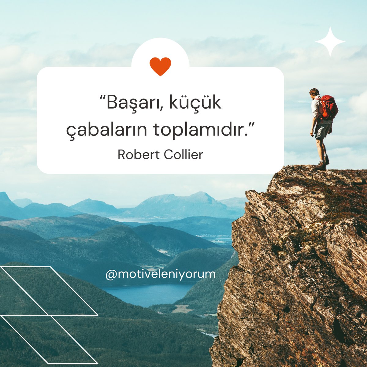 "Başarı, küçük çabaların toplamıdır." — Robert Collier

Bugün hangi küçük adımı atacaksın? #Motiveleniyorum #PazartesiMotivasyonu