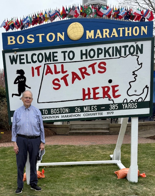 HopMarComm's tweet image. Larry Murphy was chosen as the Official Wave 2 Marathon starter. For 60 years, he has been the transportation coordinator of the 600+ Marathon buses and 100+ police vehicle escort program for the Marathon. Be sure to give Larry a huge thanks on Monday.