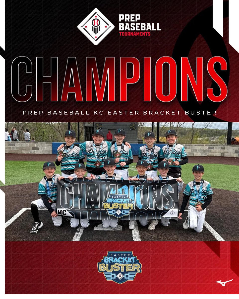 PrepBaseballKC's tweet image. 🏆CHAMPIONS🐰 

Congratulations to the 2025 PBKC Easter Bracket Buster 10u Open Champions, Prodigy Express!!!    

#PrepBaseballKC