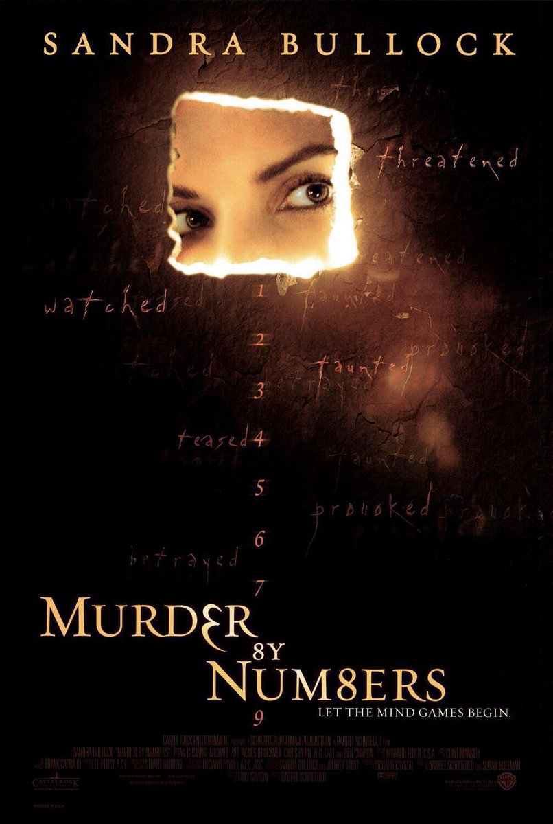 FilmNewsNos's tweet photo. 🎬MOVIE HISTORY: 23 years ago today, April 19, 2002, the movie ‘Murder by Numbers’ opened in theaters!
#SandraBullock #BenChaplin #RyanGosling #MichaelPitt #AgnesBruckner #ChrisPenn #RDCall #TomVerica #BarbetSchroeder https://t.co/Vhep6Z8CXR