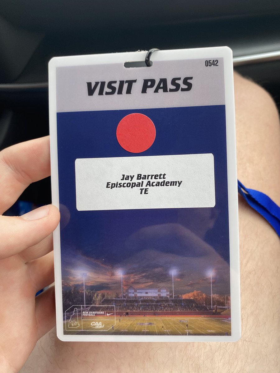 I had an amazing time at  <a href="/UNH_Football/">New Hampshire Football</a> Junior Day. Thank you <a href="/CoachWatkinsUNH/">Charles Watkins</a> <a href="/Coach_Borden/">ED BORDEN</a> for the invite.