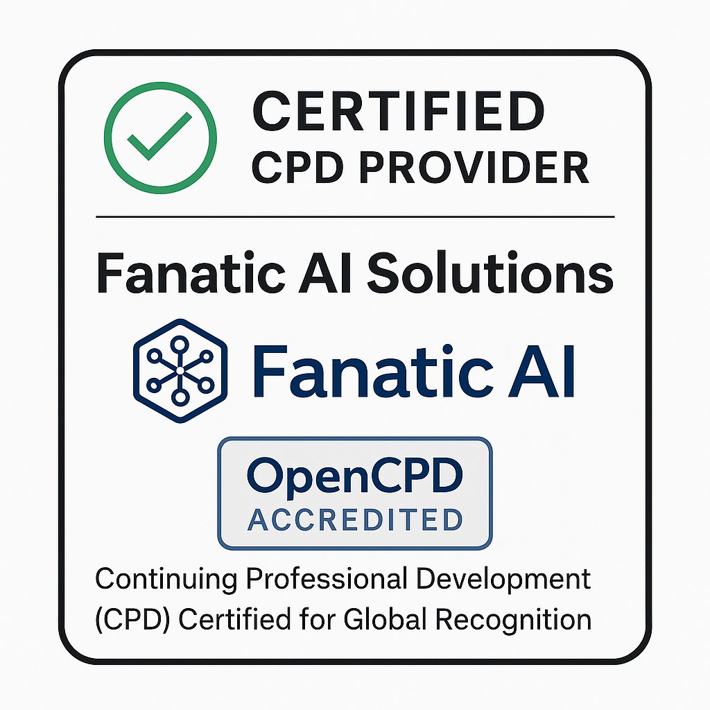 fanaticservices's tweet image. ✅ It’s Official! 
Fanatic AI Solutions is now an OpenCPD Accredited CPD Provider
📘 Certified Global Recognition
💼 Elevate your learning with credentials that matter! 🔗 fanaticaisolutions.com
#FanaticAI 🤖 #CPDCertified 🏅 #OpenCPD 🌍 #AITraining 🎯 #GlobalSkills 📚