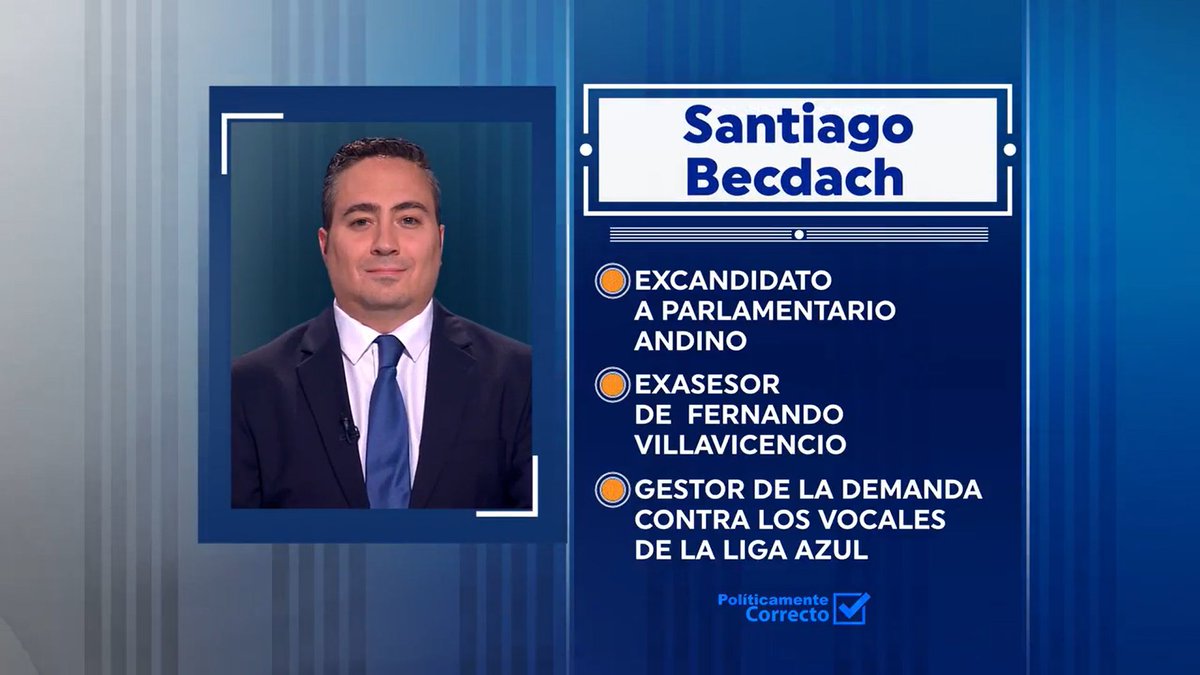 Políticamente Correcto (@politikcorrecta) on Twitter photo #INVITADOS | 🗓 Mañana ⏰ 10H30:
-Andrés Castillo (<a href="/SoyCastillo593/">Andrés Castillo Maldonado</a>), asambleísta electo por ADN.
-<a href="/DianaJacome/">Diana Jácome</a>, asambleísta electa por ADN.
-<a href="/SantiagoBecdach/">Santiago Becdach</a>, excandidato al Parlamento Andino.
Por <a href="/ecuavisa/">Ecuavisa</a> con <a href="/CarlosRojasEcu/">Carlos Rojas Araujo</a> y <a href="/ClaudiaRoura/">Claudia Roura</a>. #INVITADOS | 🗓 Mañana ⏰ 10H30:
-Andrés Castillo (<a href="/SoyCastillo593/">Andrés Castillo Maldonado</a>), asambleísta electo por ADN.
-<a href="/DianaJacome/">Diana Jácome</a>, asambleísta electa por ADN.
-<a href="/SantiagoBecdach/">Santiago Becdach</a>, excandidato al Parlamento Andino.
Por <a href="/ecuavisa/">Ecuavisa</a> con <a href="/CarlosRojasEcu/">Carlos Rojas Araujo</a> y <a href="/ClaudiaRoura/">Claudia Roura</a>.