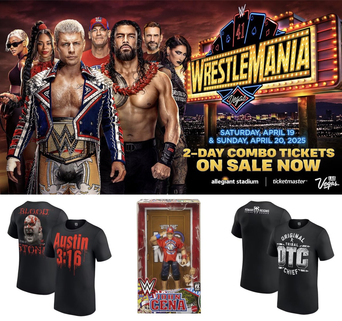 Retweet For A Chance To Win The Slice Wrestling #WrestleMania Giveaway

• Any WWE T-Shirt 
• John Cena Last Time Is Now Elite Action Figure 

1. Follow <a href="/SliceWrestling/">SW</a> 
2. Retweet This Post 

Winners Announced Immediately Prior To #WWERAW  On 4/21