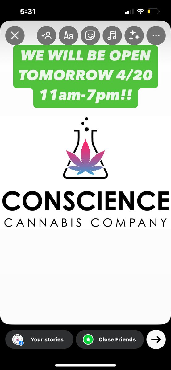 WE WILL BE OPEN TOMORROW 4/20 11am-7pm!