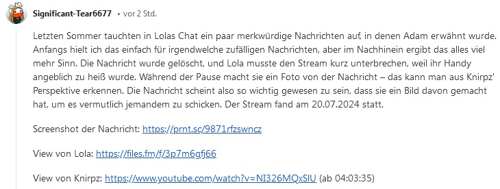 Macht den Top-Kommentar von diesem Reddit-Post bitte mal groß: reddit.com/r/Laesterschwe…
#Tanzverbot #SkylineTV #quiteLola #Adam #Lola