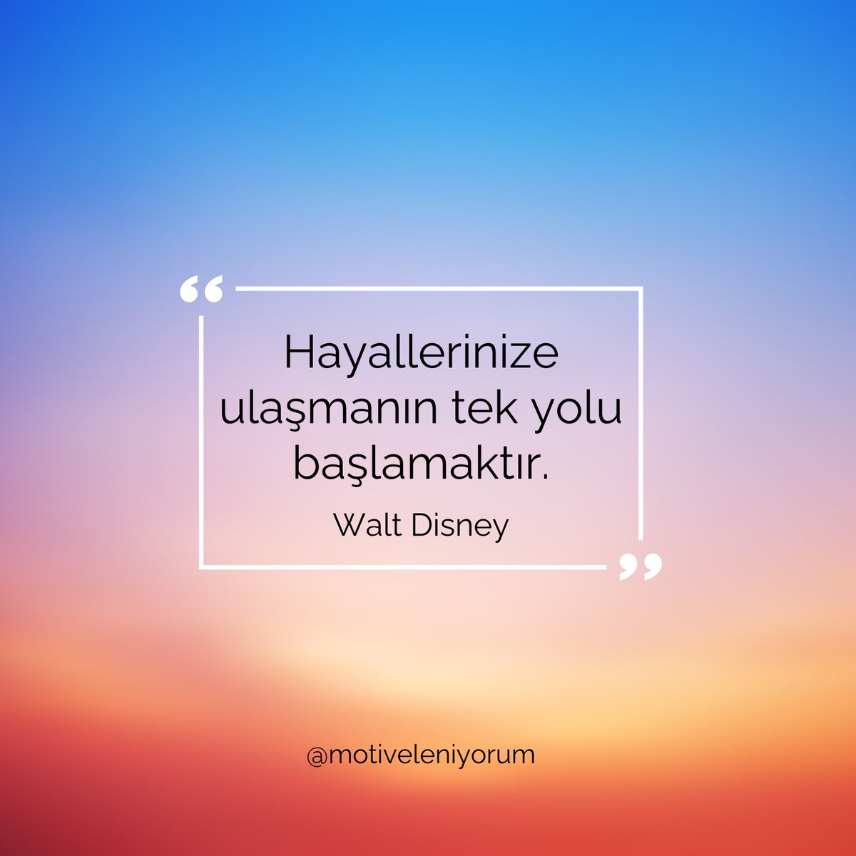 "Hayallerinize ulaşmanın tek yolu başlamaktır." — Walt Disney

Bugün neyi başlatacaksın? #Motivasyon #KüçükAdımlar #İlhamVer