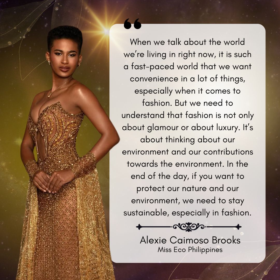 Philippine bet Alexie Brooks delivered a compelling answer on the topic “Fashion that cares for the future”—a moment that secured her spot in the Top 5 of Miss Eco International 2025. #PanayNews