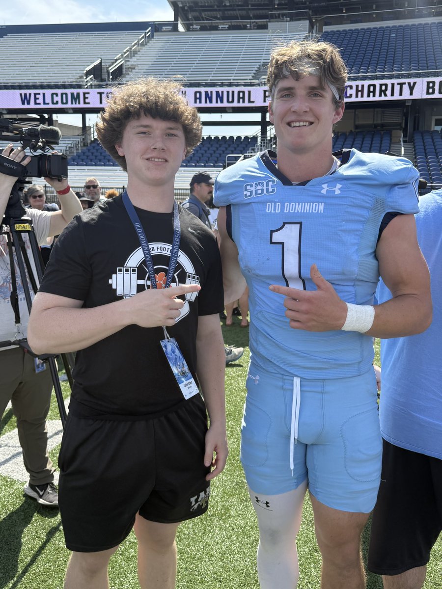 corbin_eckert8's tweet photo. I had a great time at @ODUFootball practice and spring game today! Thank you everyone for the hospitality and making me feel welcomed. I am also blessed I was able to meet @_ColtonJoseph1 as well. 
@CoachDeckODU @WilsonDwike @StevieFBALL @Coach__Seiler @CoachHSims https://t.co/oBJkU7rEPr