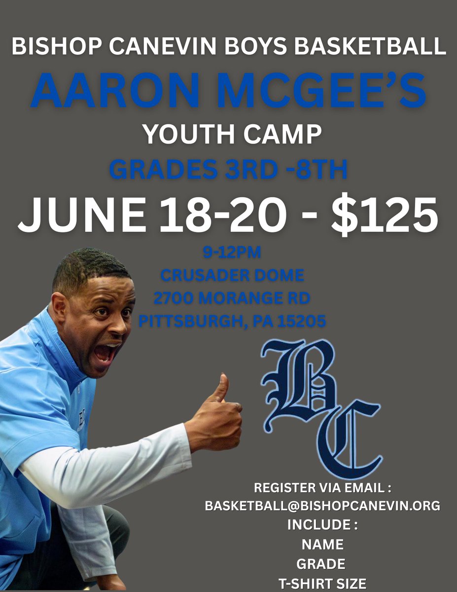 Registration is now OPEN for <a href="/aaronmcgeee/">Aaron McGee</a>’s Youth Camp from June 18-20 at the Crusader Dome! 

Information can be found below for those interested in signing up their child ⤵️