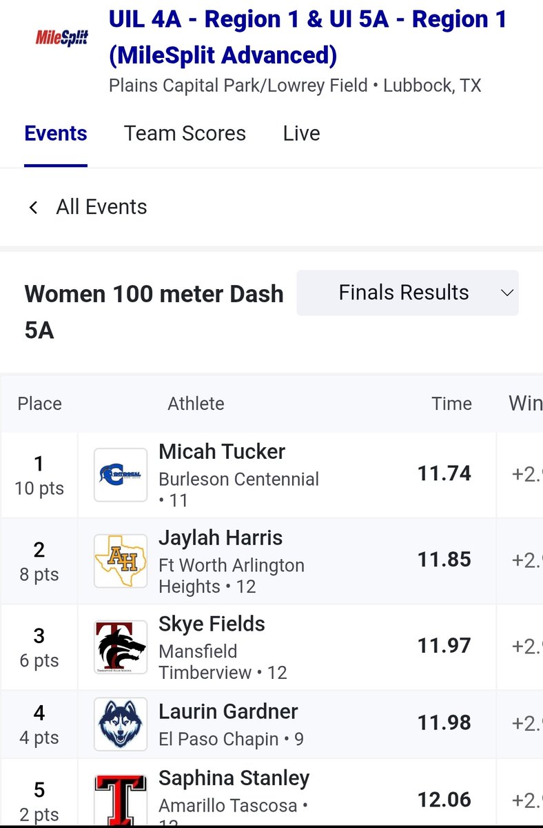 AD_DrLisa's tweet photo. Congratulations to Jaylah Harris, @HeightsFWISD, silver medalist Region I-5A Girls 100m Dash!
@FWISDAthletics
@FortWorthISD
#UILStatequalifier
#Austinbound https://t.co/YOIeWKcSbp