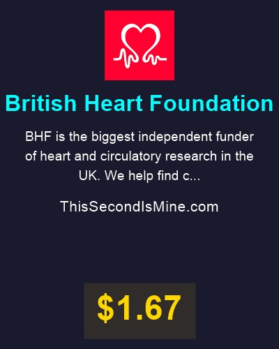 TSIMdotCOM's tweet image. 💝💖 Charity Spotlight: British Heart Foundation

Every second claimed sends 50% of the purchase to great causes like @TheBHF 

Thank you 🙏 for the incredible work you do.

#ThisSecondIsMine