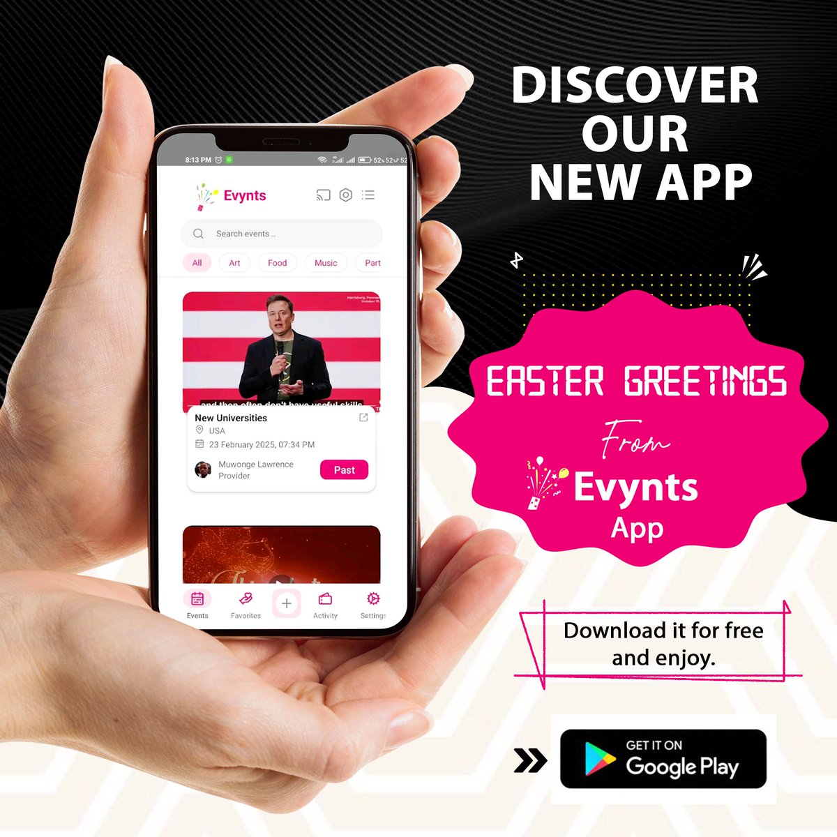Easter Greetings ✨ from #Evynts App #moha_graphics1 #fyp #graphics #app #2025 #X