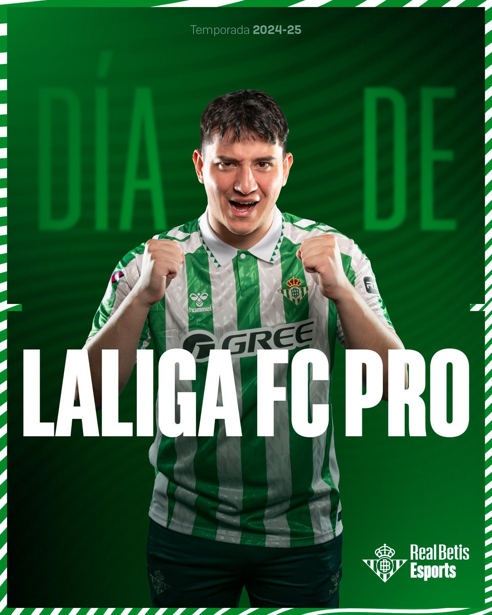 Real Betis eSports (@rbetisesports) on Twitter photo ¡Hoy es #DíaDeBetisEsports! 💪🏼 ¡¡¡¡VAMOS, YAGO!!!! 💚🎮
🏆 Cuartos de #LALIGAFCPro Finals
🆚 <a href="/RRCesports/">Real Racing Club Esports</a>
⌚️ 12:00 horas.
📺 Twitch.
#FC25 ¡Hoy es #DíaDeBetisEsports! 💪🏼 ¡¡¡¡VAMOS, YAGO!!!! 💚🎮
🏆 Cuartos de #LALIGAFCPro Finals
🆚 <a href="/RRCesports/">Real Racing Club Esports</a>
⌚️ 12:00 horas.
📺 Twitch.
#FC25