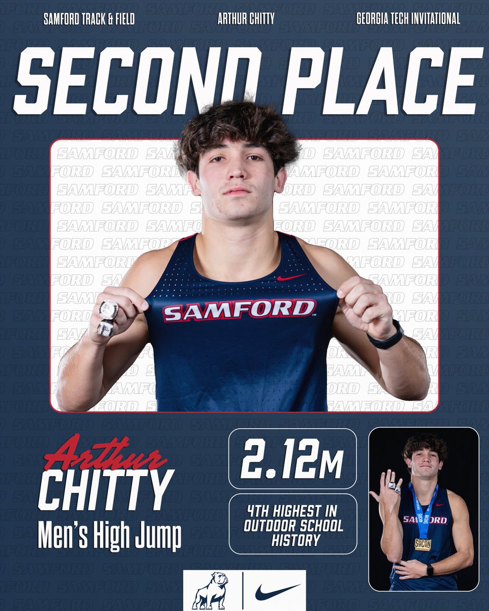 Career-best jump from Arthur Chitty gets him 🥈 at the Georgia Tech Invitational‼️

#AllForSAMford