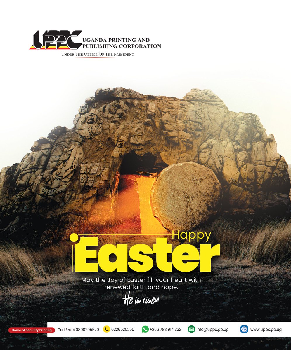 uppc_uganda's tweet photo. May the joy of Easter fill your heart with renewed faith and hope. 
Wishing you a Happy Easter, from Uganda Printing and Publishing Corporation! 

#Easter2025 
#HappyEaster https://t.co/EHt1BdM3YW