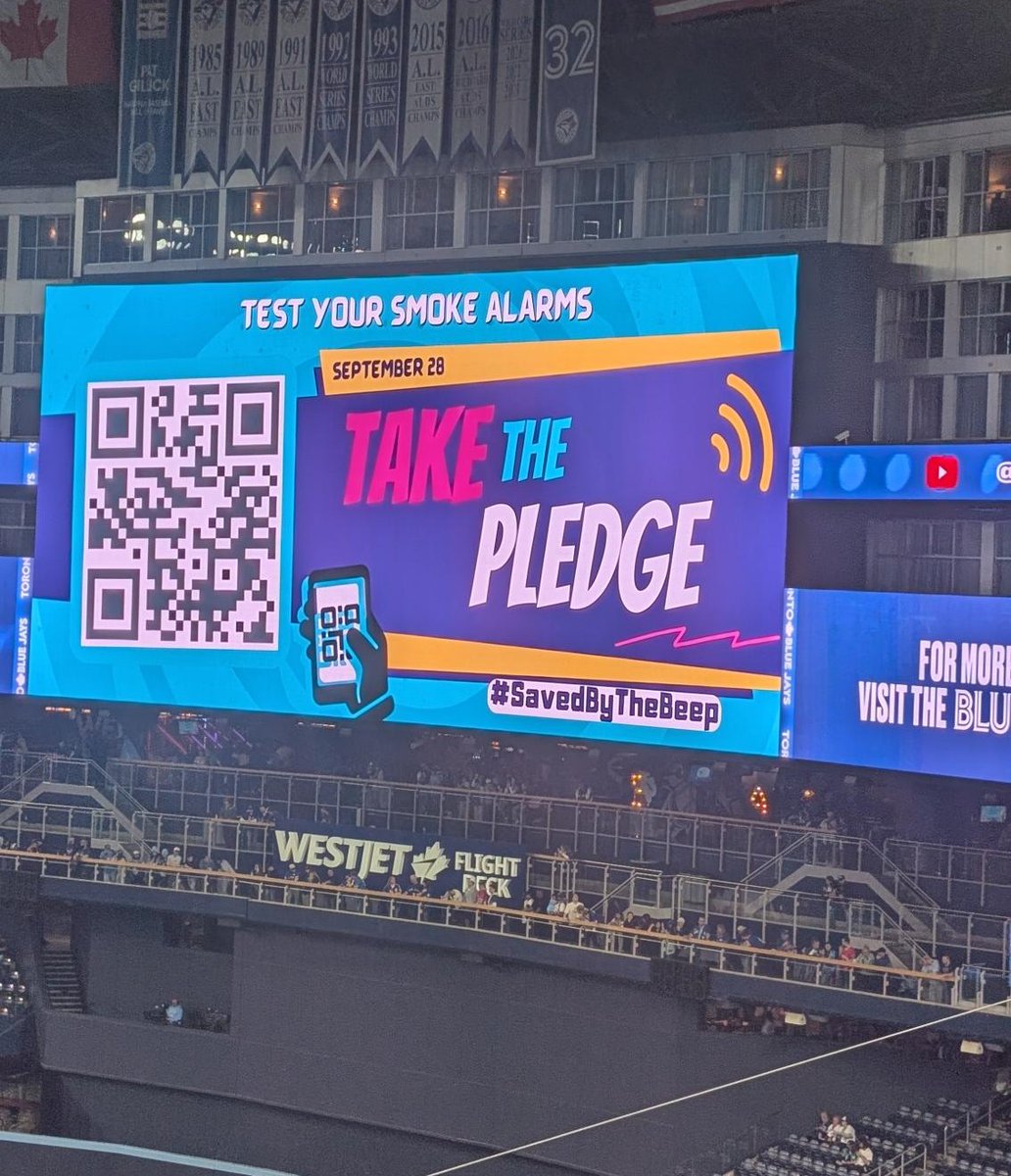 Honoured to throw the ceremonial first pitch for the <a href="/BlueJays/">Toronto Blue Jays</a> today at <a href="/RogersCentre/">Rogers Centre</a>! #Baseball is all about practice and preparation—so is fire safety. Know your home fire escape plan and test your smoke alarms every month! ⚾🔥

#LetsGoBlueJays #TestYourSmokeAlarms #FireSafety