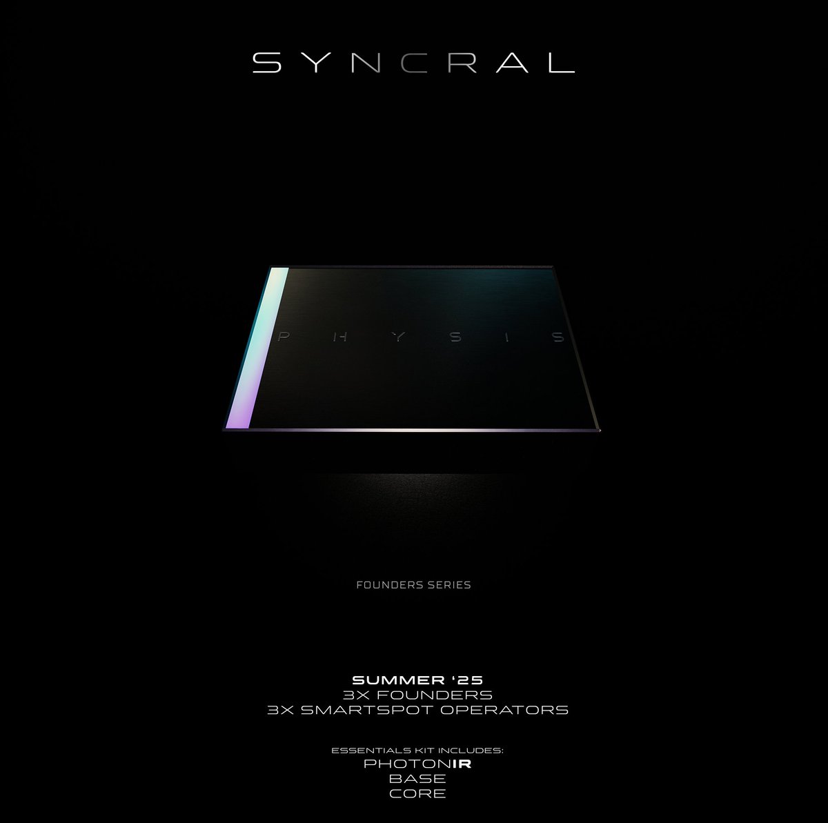 PhysisVerse's tweet photo. SYNCRAL arrives this Summer 2025
Founders receive exclusive early access.

On April 26 we will pick 3 SmartSpot reservists & 3 Founders for a SYNCRAL Essentials – Founders Series Kit.

Everything you need to get started with SYNCRAL.

Details...↓

#PHYPRIL #SYNCRAL #ASTRALIS