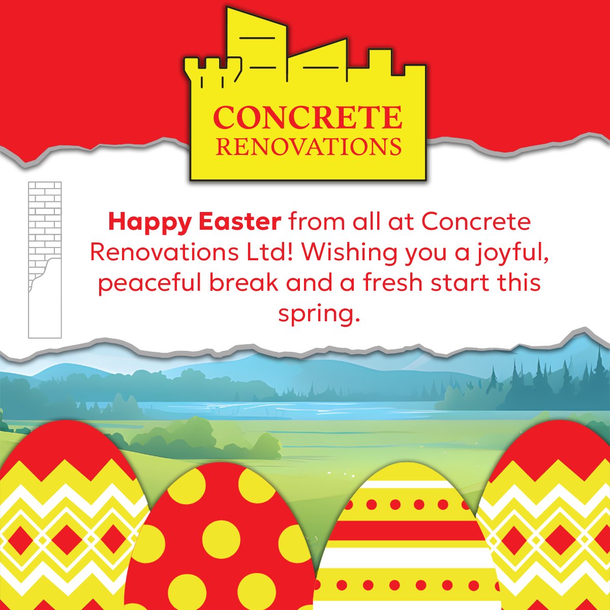 🐣 Happy Easter from all at Concrete Renovations Ltd! 

Wishing our clients, partners &amp; team a joyful break and a fresh start this spring. Thank you for being part of our journey in preserving the past and building for the future. 🌸 #HappyEaster