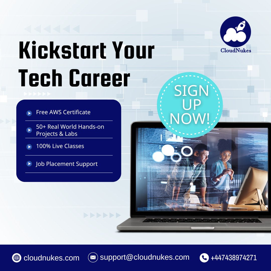 CloudNukes's tweet image. Stuck in a career rut? CloudNukes’ 15-week bootcamp starts April 26—50+ projects, live classes, free AWS cert, and job support to get you into DevOps fast.
Sign up now!
cloudnukes.com
#CloudNukes #DevOpsMastery