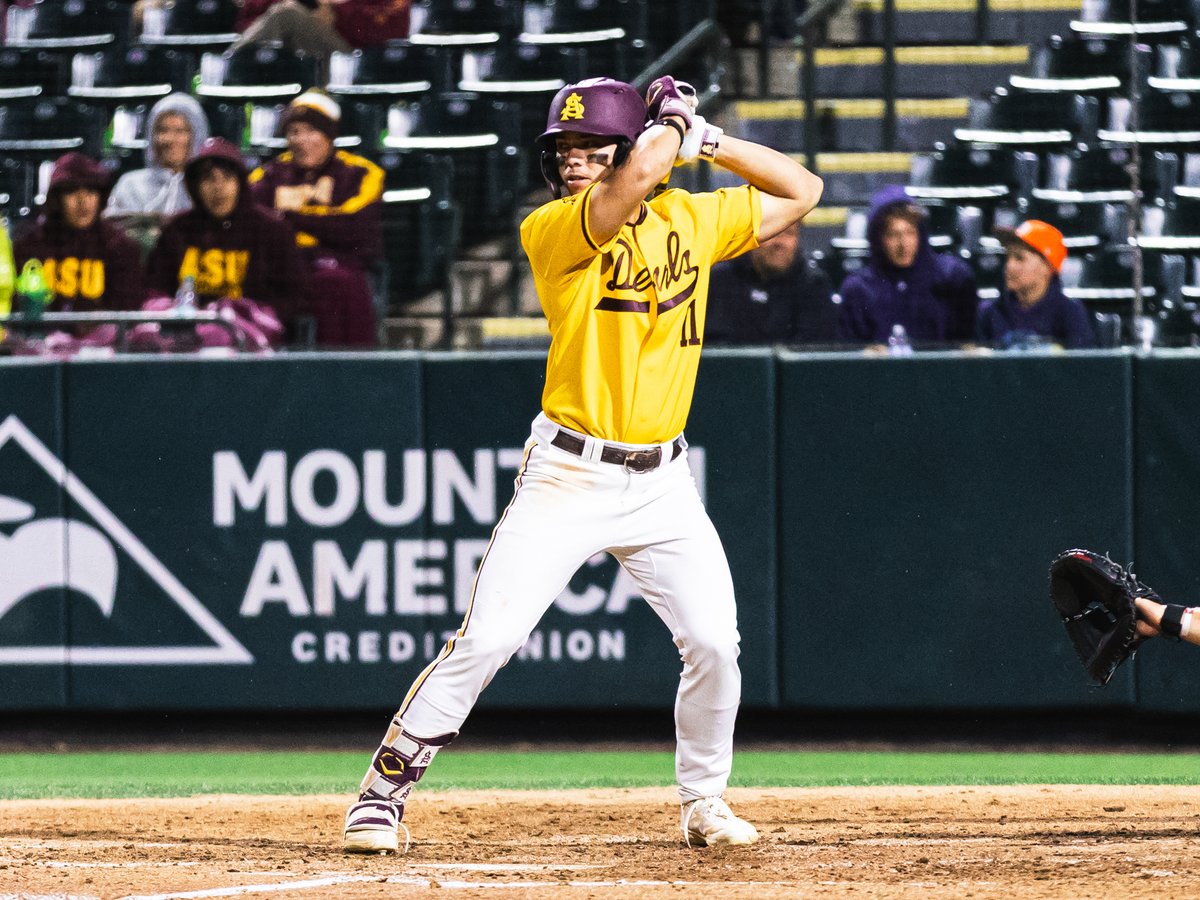 CronkiteSports's tweet photo. ASU Baseball: In a game that started Friday but ended Saturday afternoon due to a weather postponement, the Sun Devils picked up a series win over Texas Tech with a 9-8 victory.

@SammyNute has the recap.

https://t.co/t9idgyeXBq https://t.co/piIHq4lC3w