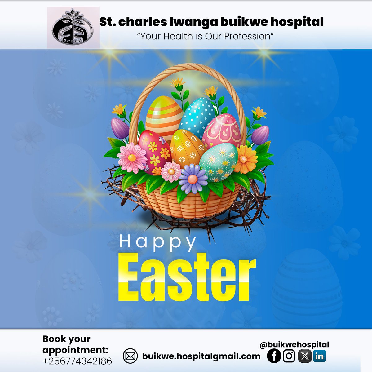 BuikweHospital's tweet photo. May the resurrection of our Lord Jesus Christ guide us toward making decisions that favor our overall well-being. #Easter2025 #EasterSunday #Easter https://t.co/GPRn2lxClO