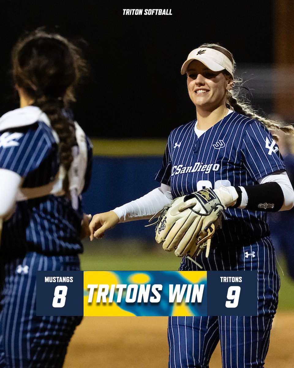 Sweep complete ✅ Zara tallies 5️⃣ RBI in the Tritons' comeback win 👏

#GoTritons