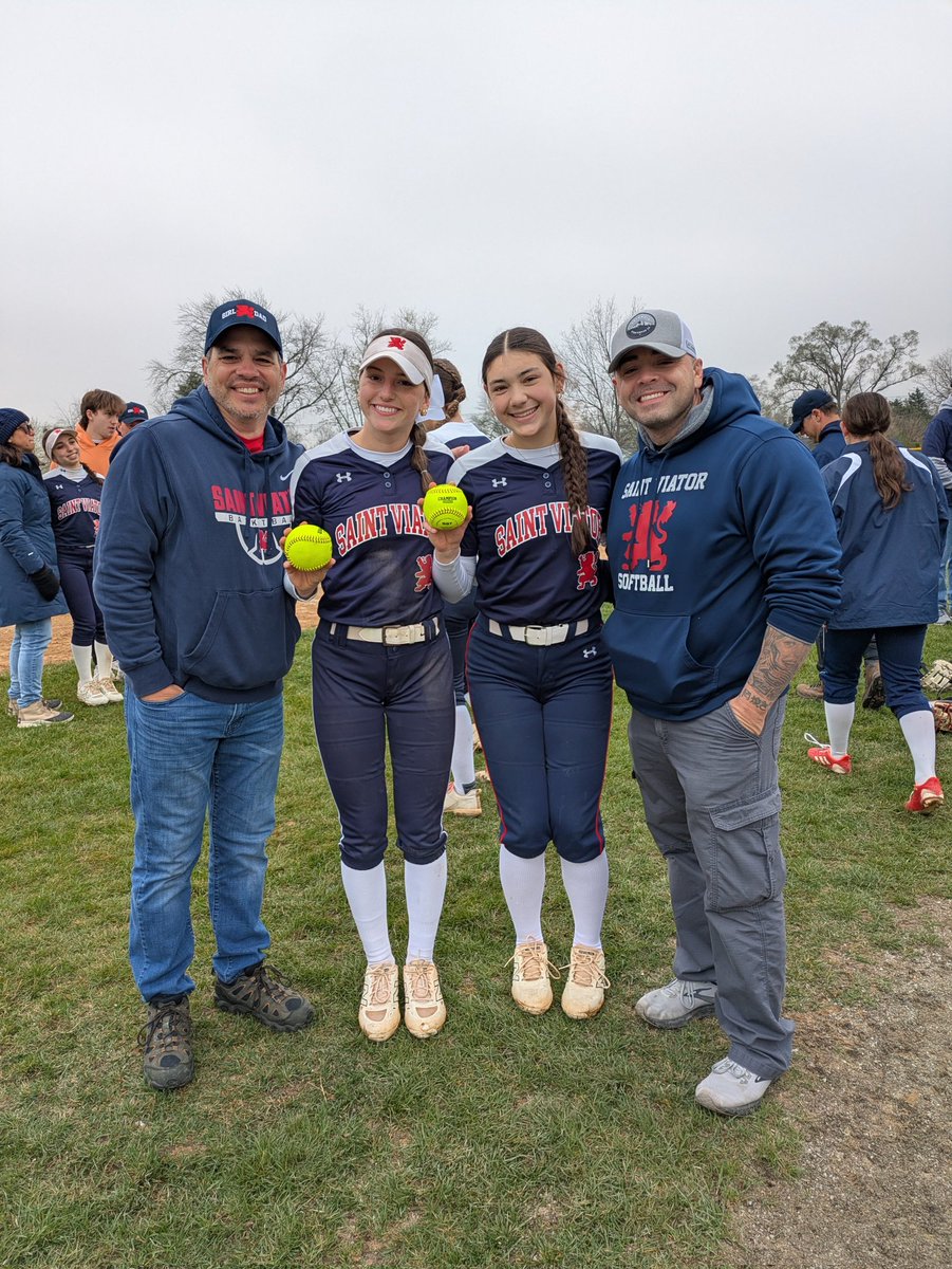 Lions win at Marian Catholic 13-3
Carley WP 5IP 8 H 1ER 4K
Maggie Mia Ava Lia w/2 H each 
Carley and Ellen both double 
 Maggie and Ava both Homer and   celebrate with their Dads