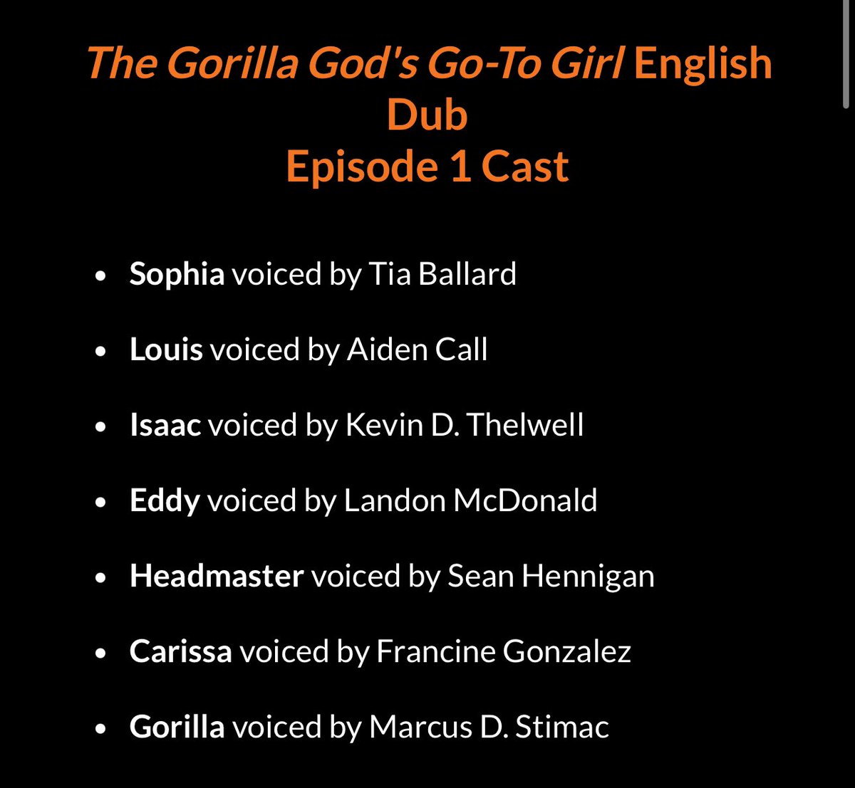 Francine Gonzalez ❃ (@frangonz__) on Twitter photo Having the MOSTTTT fun voicing the haughty Carissa in The Gorilla God’s Go-To Girl! 😈 Major thanks to <a href="/caitlinsvoice/">Caitlin Glass</a> for bringing me into this show!!! ✨ Having the MOSTTTT fun voicing the haughty Carissa in The Gorilla God’s Go-To Girl! 😈 Major thanks to <a href="/caitlinsvoice/">Caitlin Glass</a> for bringing me into this show!!! ✨