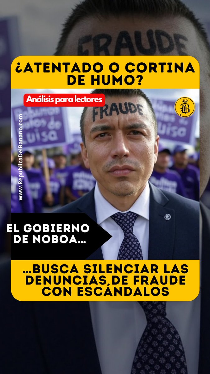 #RepublicaDelBanano| 🍌 ¿Atentado contra Noboa o cortina de humo? El gobierno busca silenciar las denuncias de fraude electoral con escándalos

🔗🍌 republicadelbanano.com/2025/04/19/ate…