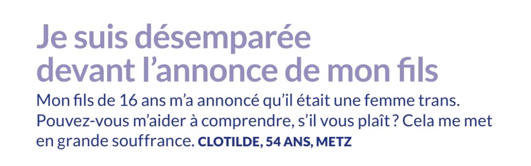 jean_marc83's tweet image. Oui. Selon Amnesty international, une personne transgenre, ou trans, est une personne dont l’expression de genre et/ou l’identité de genre s’écarte des attentes traditionnelles reposant sur le sexe assigné à la naissance.
Voilà Clotilde !