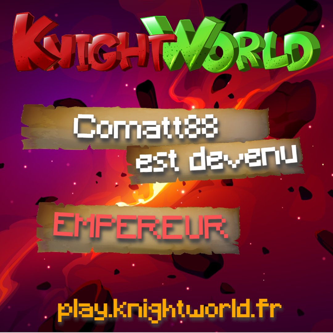 knightworld_mc's tweet photo. Un grand merci à Comatt88 pour son précieux soutien au serveur en obtenant le grade Empereur ! 🎉
L'équipe KnightWorld
#minecraftserver #minecraftfrancais #serveurminecraft #knightworld https://t.co/NZXX64F09m