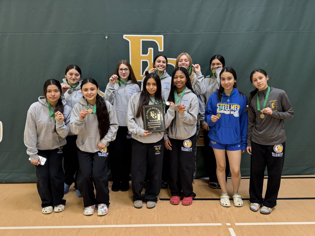 JCHS_Luang's tweet photo. Congrats to our Varsity Badminton team on taking 1st place at the Elk Grove HS Invite today! 🏆 

Our 3 singles &amp; 4 doubles medaled at 1st or 2nd place. Winning 32 out of 35 matches.  Way to go!  We are very proud of you! 
💙🏸💛 https://t.co/sudQkOJIZO