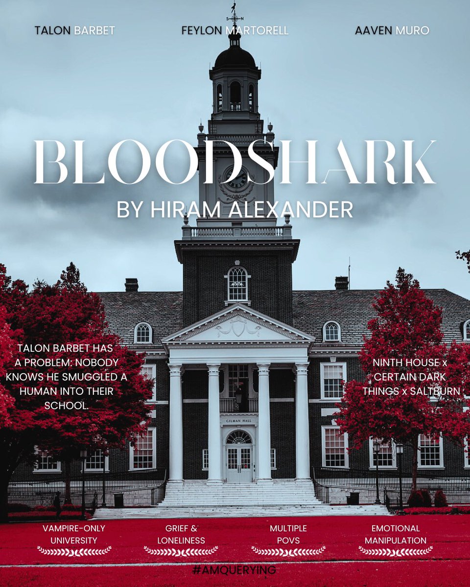 bloodshark 🩸 ninth house x certain dark things x saltburn

talon barbet has a problem: nobody knows he smuggled a human into their school.

#PosterPitQ #A #C #F #Vampires