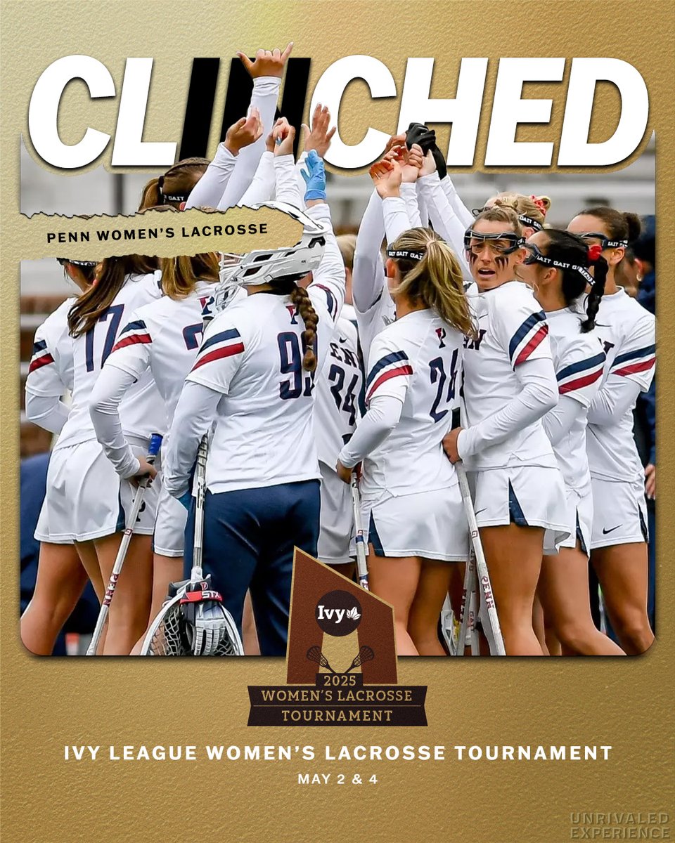 IvyLeague's tweet photo. A QUAKER CLINCH.

Following today's results, @PennWomensLax has clinched a spot in the Ivy League Women's Lacrosse Tournament on May 2 &amp; 4 at the site of the number one seed! 🌿🥍 https://t.co/VhijEI6DGA