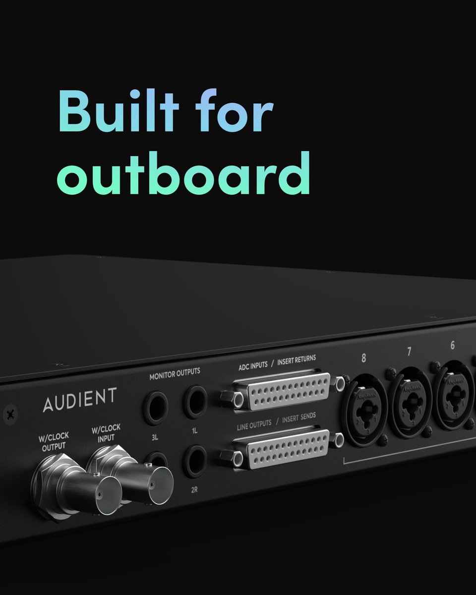 AudientWorld's tweet photo. iD48’s 8x Switchable Balanced Inserts may be the perfect solution for those looking to integrate their favourite outboard FX. 🤩🙌

✅ Track with outboard
✅ Mix with outboard
✅ Bypass the mic preamps for pure ADC clarity

Link 🔗👉 https://t.co/fQDXH9FVHl

#Audient #iD48 https://t.co/luvlqEXVrO