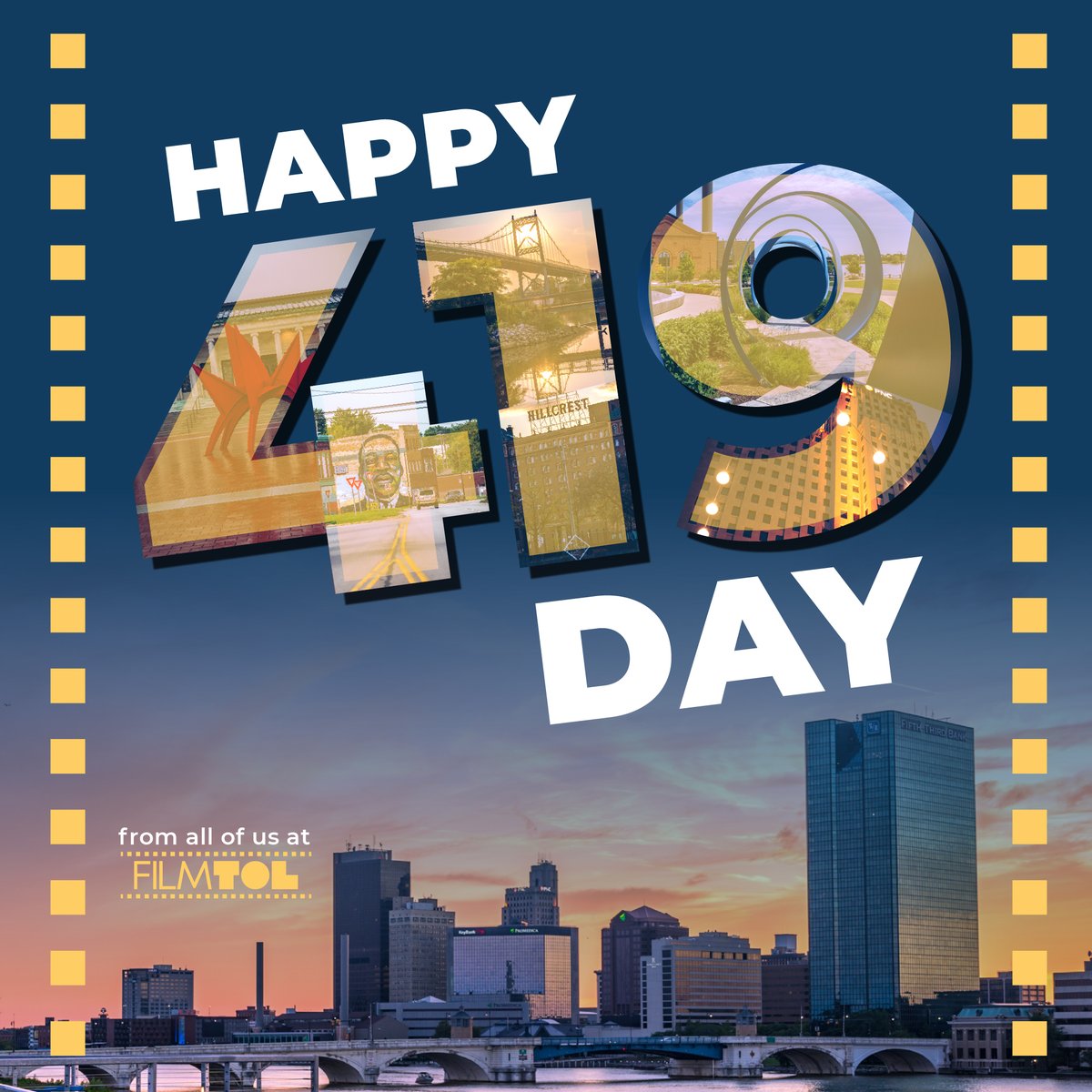 Happy 419 Day from all of us at FilmToledo! We love showcasing our city and region and celebrating its unique locations and history. The future of film in the 419 and beyond is brighter than ever!