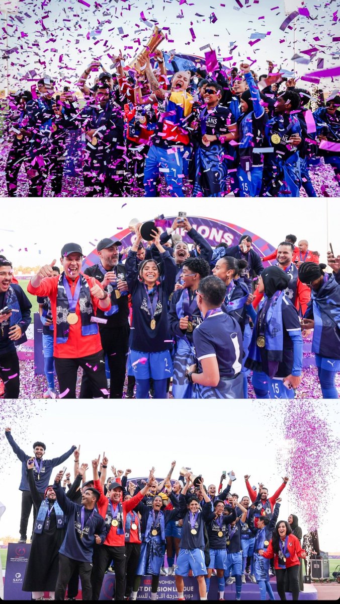 lassaad_hanini's tweet photo. بتوفيق من الله حققنا الصعود إلى الدوري الممتاز وتتويجنا ببطولة كرة القدم للسيدات دون أي هزيمة أو تعادل. فخر كبير بهذا الإنجاز الذي لم يكن ليتحقق لولا العمل الجماعي والإصرار. شكراً من القلب لكل أفراد الطاقم الإداري والفني والطبي.
 ألف مبروك لنا جميعًا، والمجد دائماً لمن يستحق 🥇🏆 https://t.co/yMUPoSR7kG