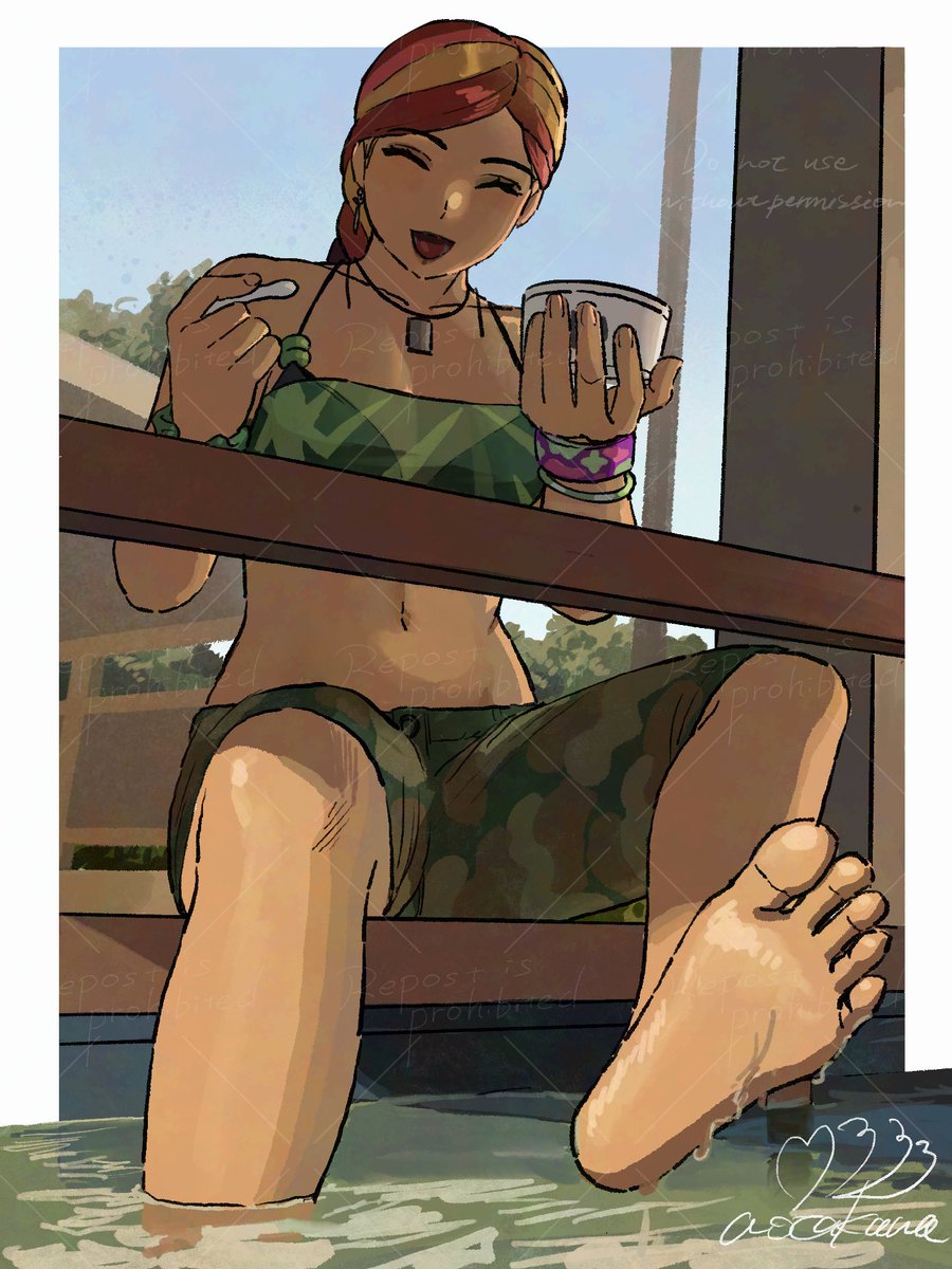 ♨️VGen commission👣
(Japan trip sketch comm until April 30)

The commissioner‘s OC enjoys a foot bath with eating an ice cream.🍨 

The comm from zombigasko

Thanks for the commission 🦵

#VGenComm