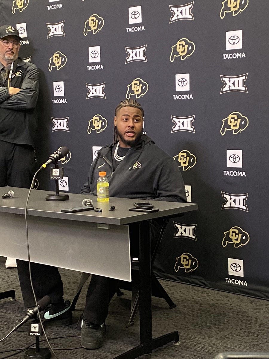 Jordan Seaton on Zach Owens, who started at left guard today: “He’s going to be a guy we really run the ball behind and maul people with.”

Mentions Zy Crisler and Arden Walker as team leaders.
