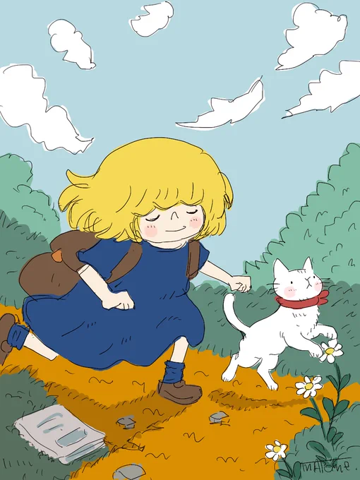 ひとつひとつ 重ねる日々が かけがえのない 君の力に #絵 #イラスト #猫 #ネコ #Cat