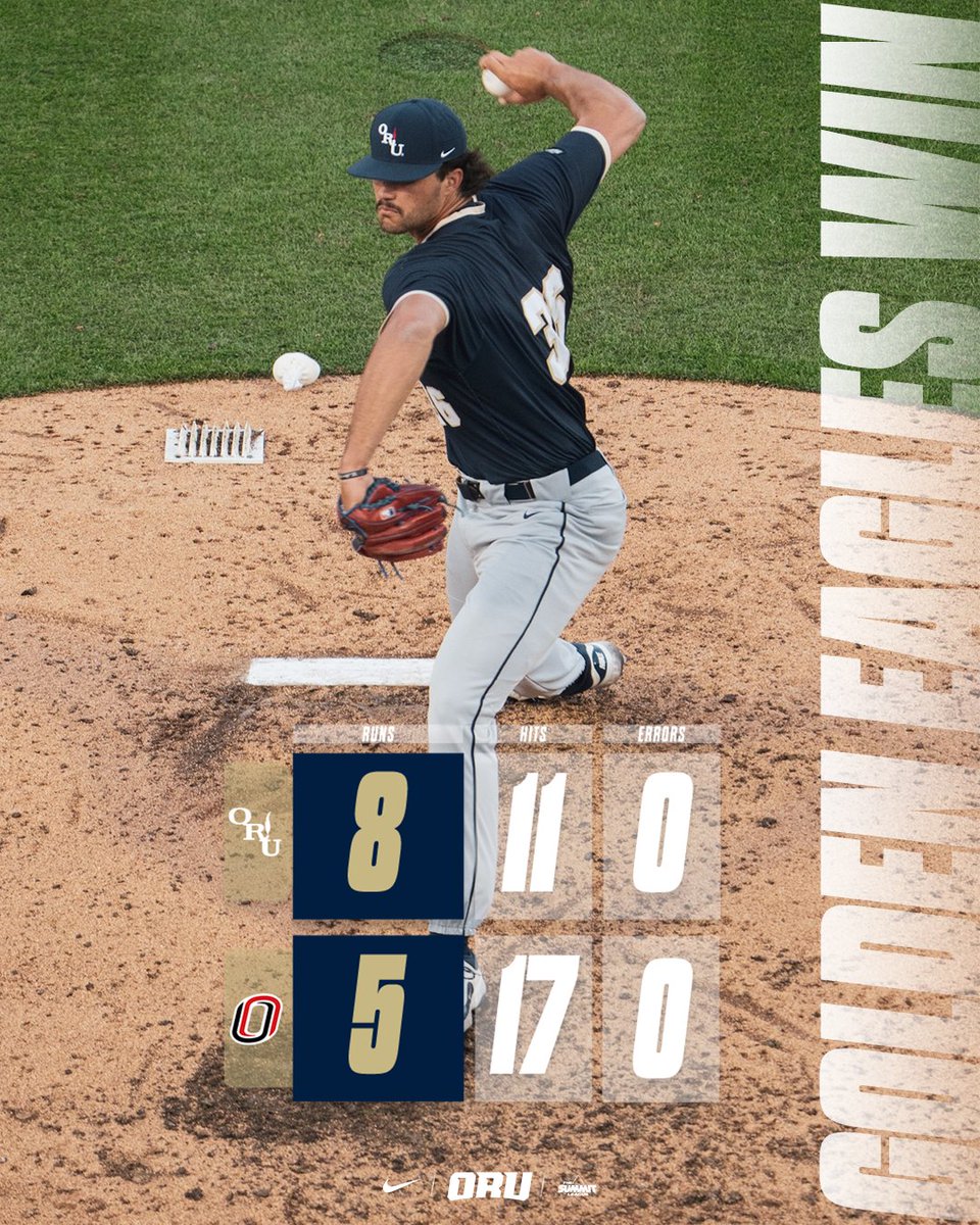 Third straight Summit series dub 😎

The Golden Eagles hang on and defeat Omaha to grab sole possession of second place in the conference!

#ORUBase | #GoldenStandard