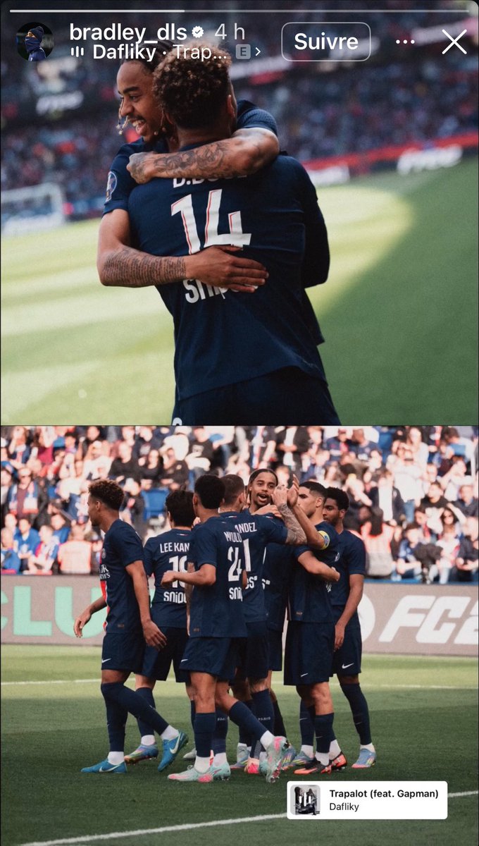 Barcola qui met en story dafliky et GP c’est fort