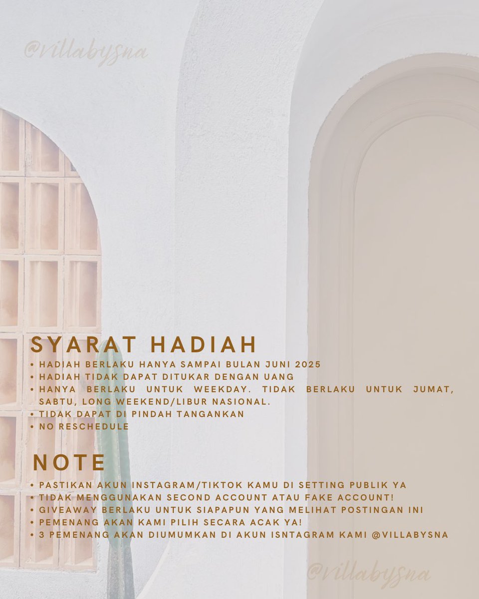 404_err0or's tweet photo. ⋆. 𐙚 ˚ GIVEAWAY TIME ⋆˙⟡

Hadiah Giveaway:
• 1 pemenang akan mendapatkan FREE ONE NIGHT STAY at Sedjoek Pesona (Kapasitas tamu 8 orang).
• 2 pemenang lainnya akan mendapatkan potongan harga sebesar 15% untuk singgah di Sedjoek Pesona. https://t.co/aikYC1LRW8