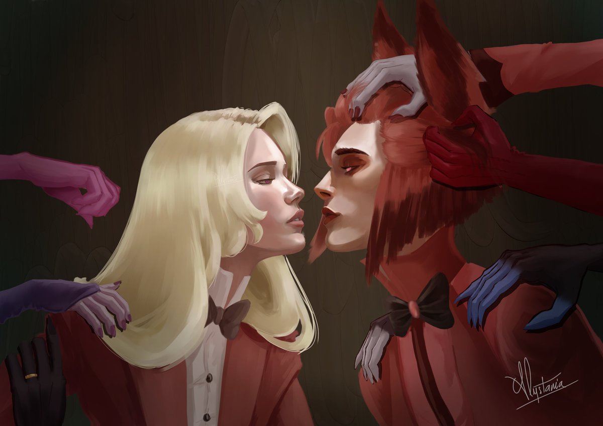 Alystania24's tweet photo. Así se siente el #charlastor en este fandom 🫠.
.
Rehaciendo un dibujo no tan viejo. El progreso es notorio 💘 
#radiobelle #HazbinHotel #HazbinHotelFanart https://t.co/K2OGJOV4tW